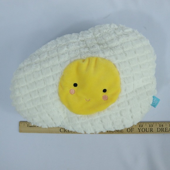 Manhattan Toy Company 2018 Fluffy Fuzzy Fried Egg Food Plush Stuffed Toy 14" - Picture 9 of 9